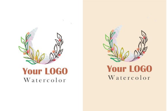Download Watercolor Moon Botanical Logo - Premium Bundle
