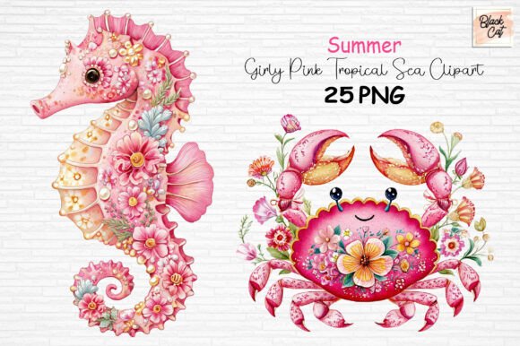 Download Girly Pink Tropical Sea Summer Clipart - Girly Collection